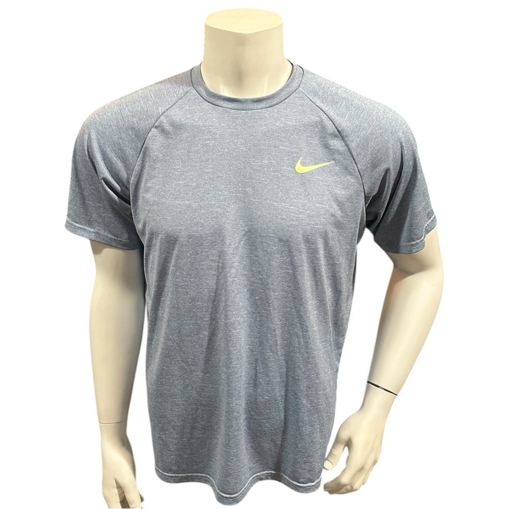 Nike Swim Men's Athletic T-shirt Light Blue Sleeve Shirt Dri-Fit L